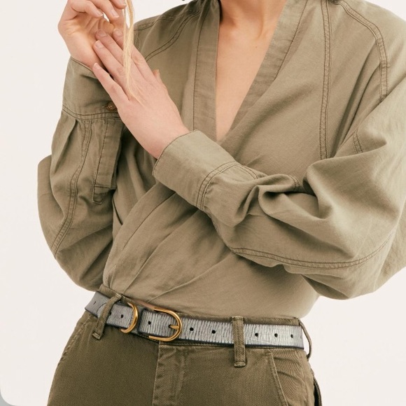 LAST ONE New Free People Denim Days Double Buckle Belt - Picture 2 of 7